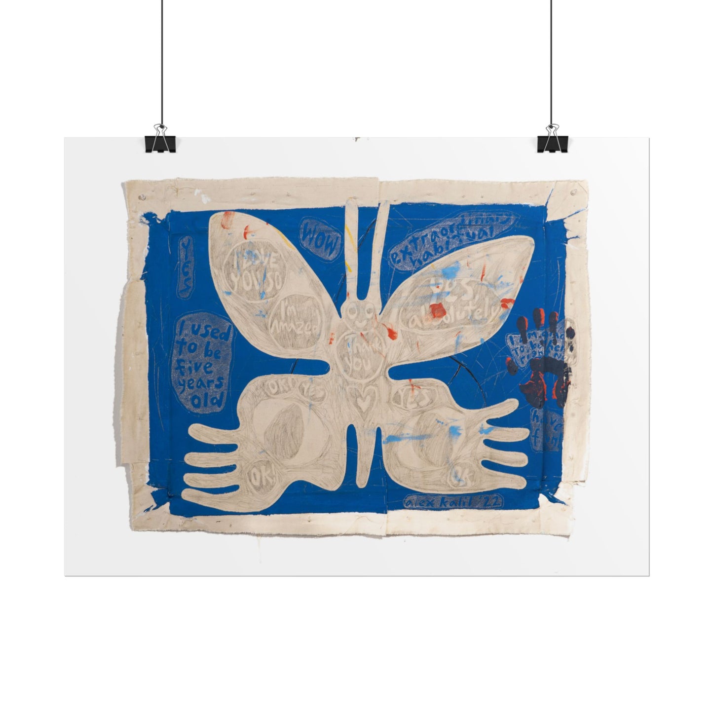 Butterfly Blue Design -Rolled Poster