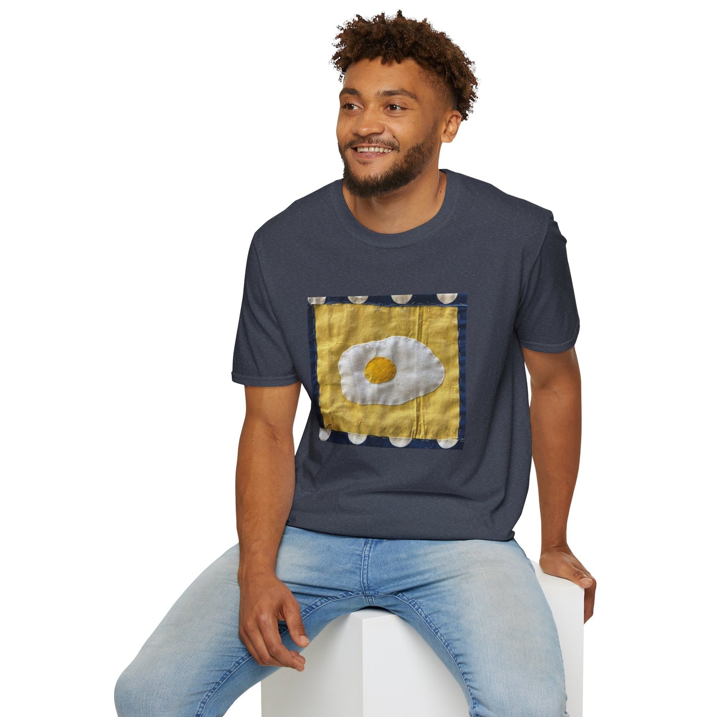 Quilted Eggy T-Shirt - Unisex Softstyle - You are the egg of my life.