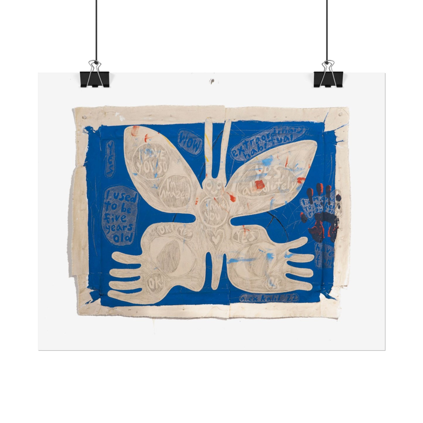 Butterfly Blue Design -Rolled Poster