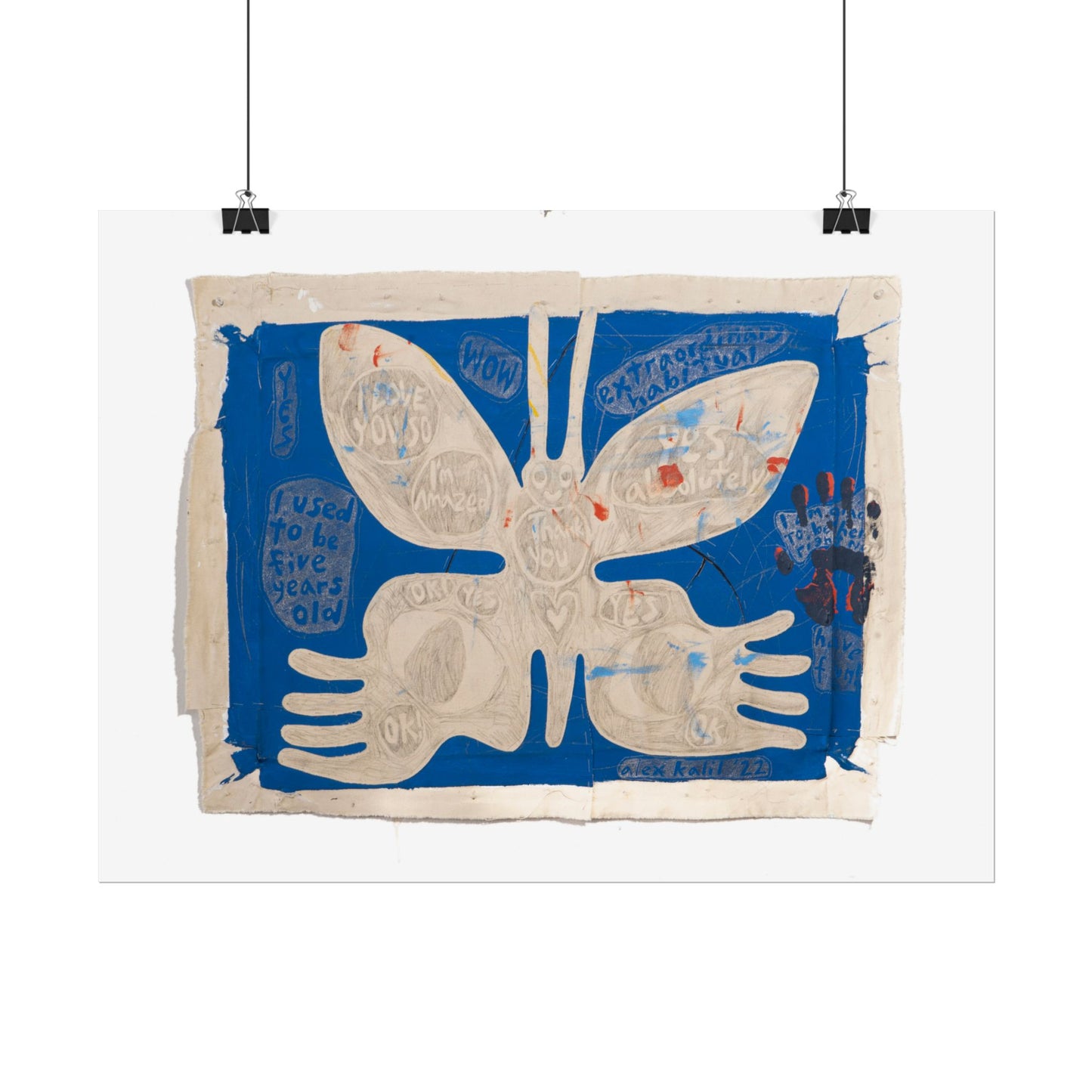 Butterfly Blue Design -Rolled Poster